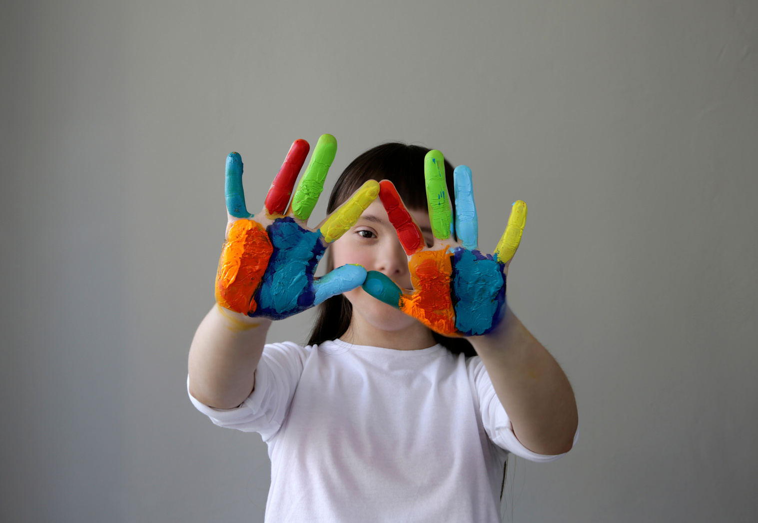 Girl with Painted Hands